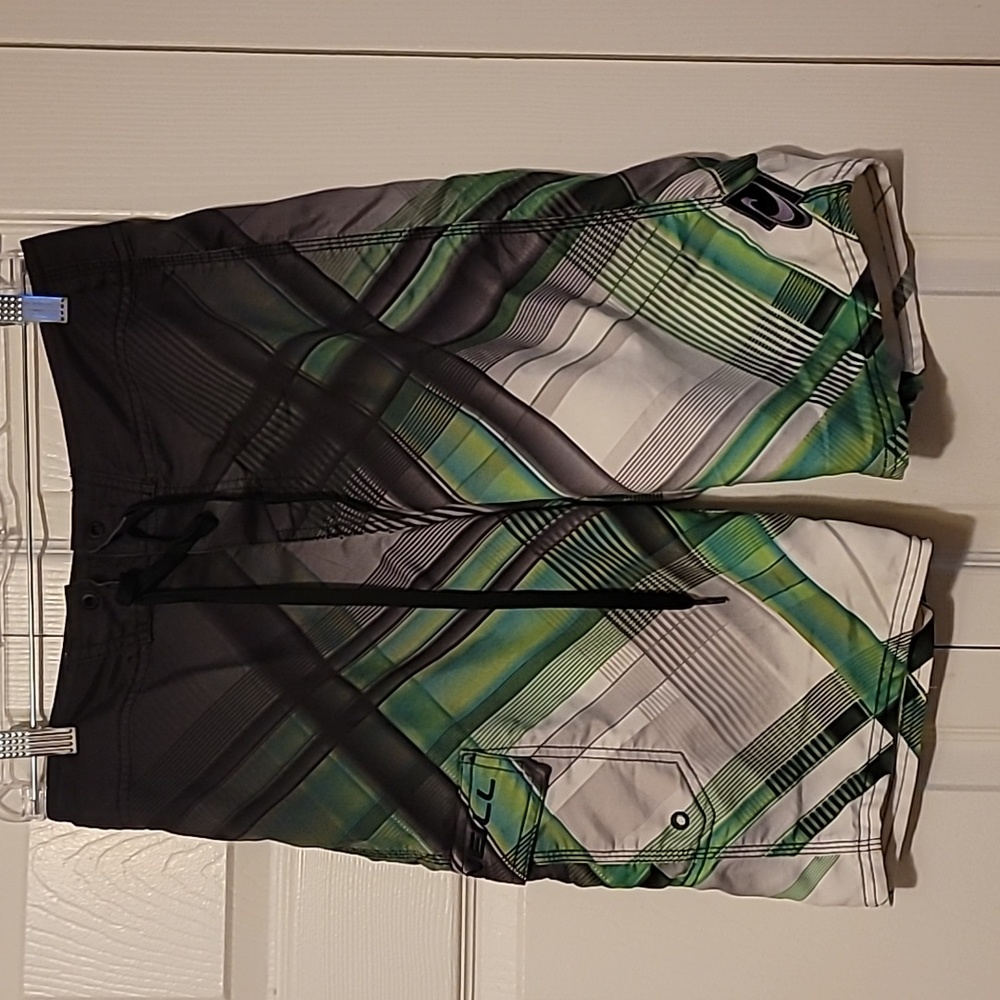Oneil Men’s Board Shorts Swim Trunks Suit Surf Green Gray Size 28.